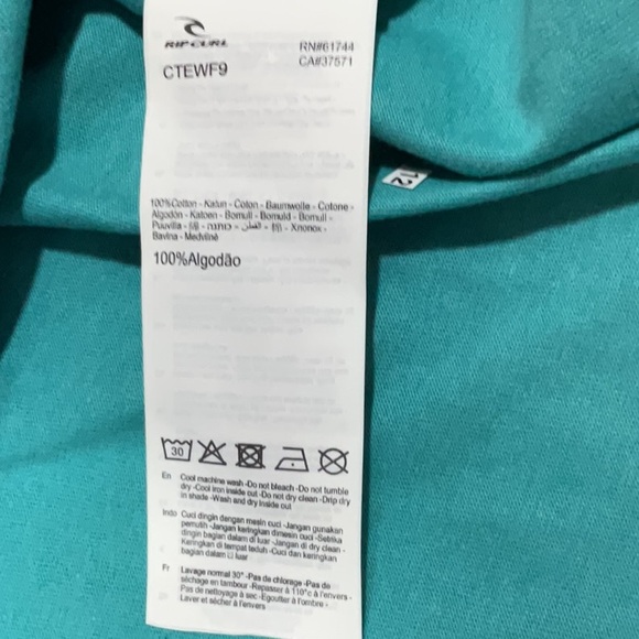 NWT Rip Curl Baltic Teal Wedge Tee - Picture 4 of 5